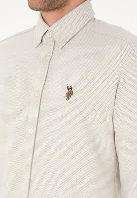 Erkek Ekru Örme Gömlek - 50315877019