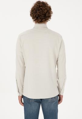 Erkek Ekru Örme Gömlek - 50315877019