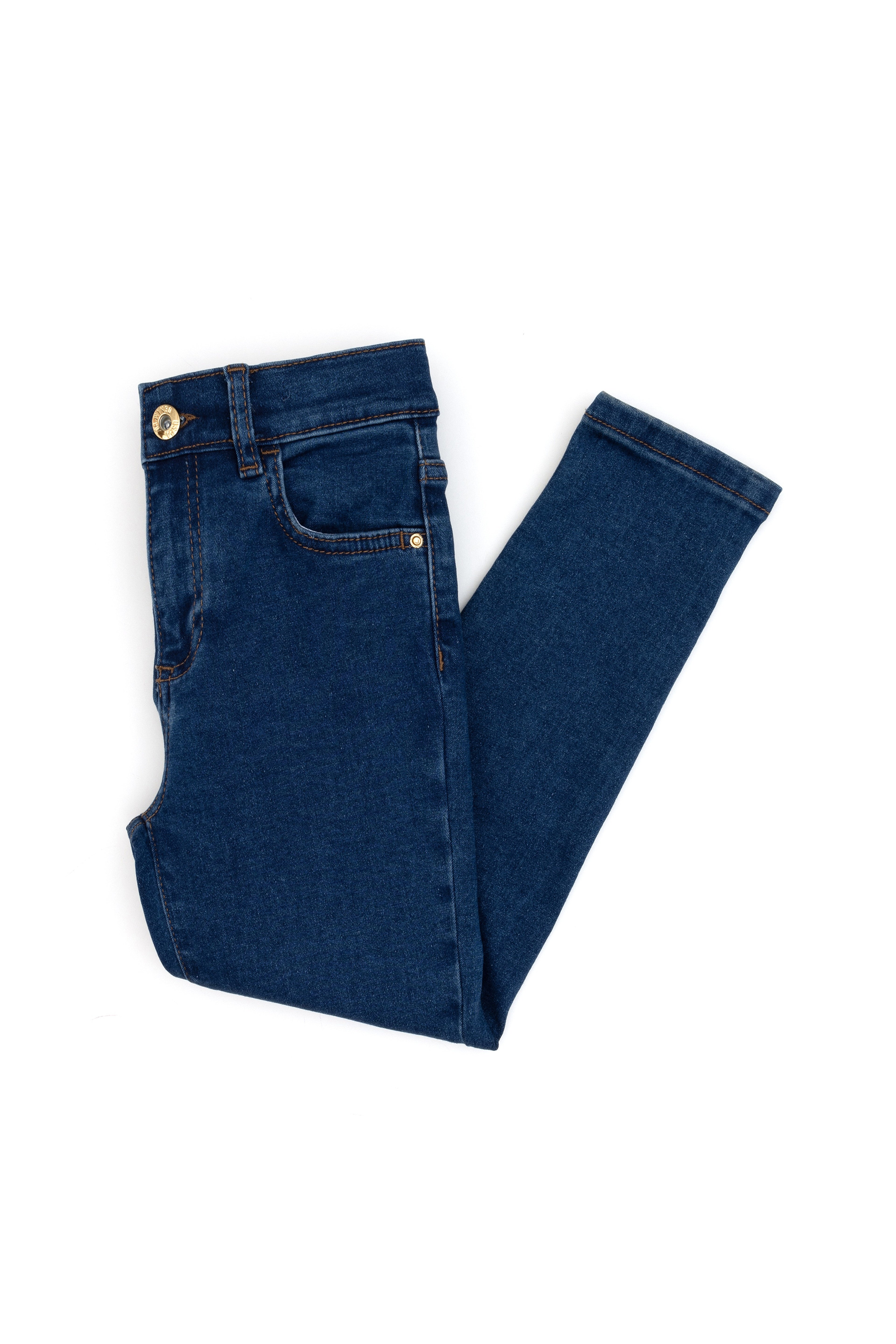 Kız Çocuk Mavi Skinny Fit Yüksel Bel Jean Pantolon
