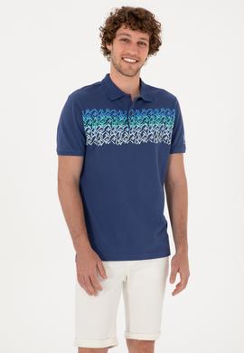 Erkek Regular Fit Polo Yaka Açık Lacivert Tişört - 50299819035