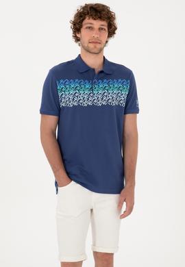 Erkek Regular Fit Polo Yaka Açık Lacivert Tişört - 50299819035