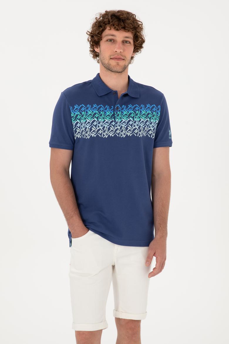 Erkek Regular Fit Polo Yaka Açık Lacivert Tişört