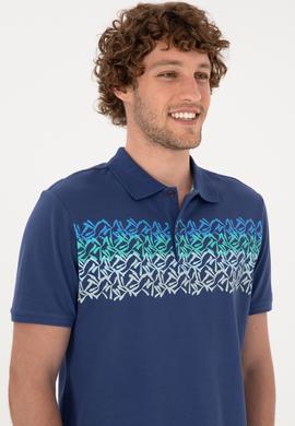 Erkek Regular Fit Polo Yaka Açık Lacivert Tişört - 50299819035