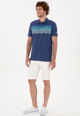 Erkek Regular Fit Polo Yaka Açık Lacivert Tişört - 50299819035