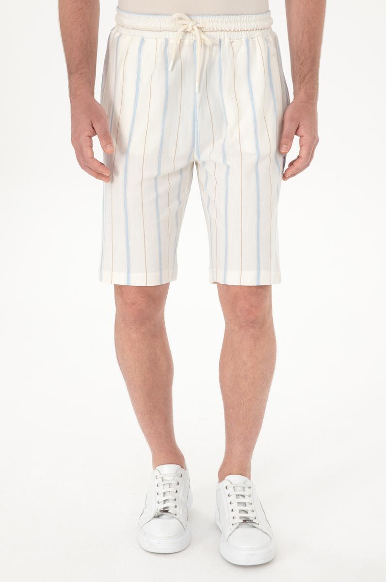 Erkek Beyaz Örme Şort