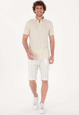 Erkek Beyaz Örme Şort - 50300021026