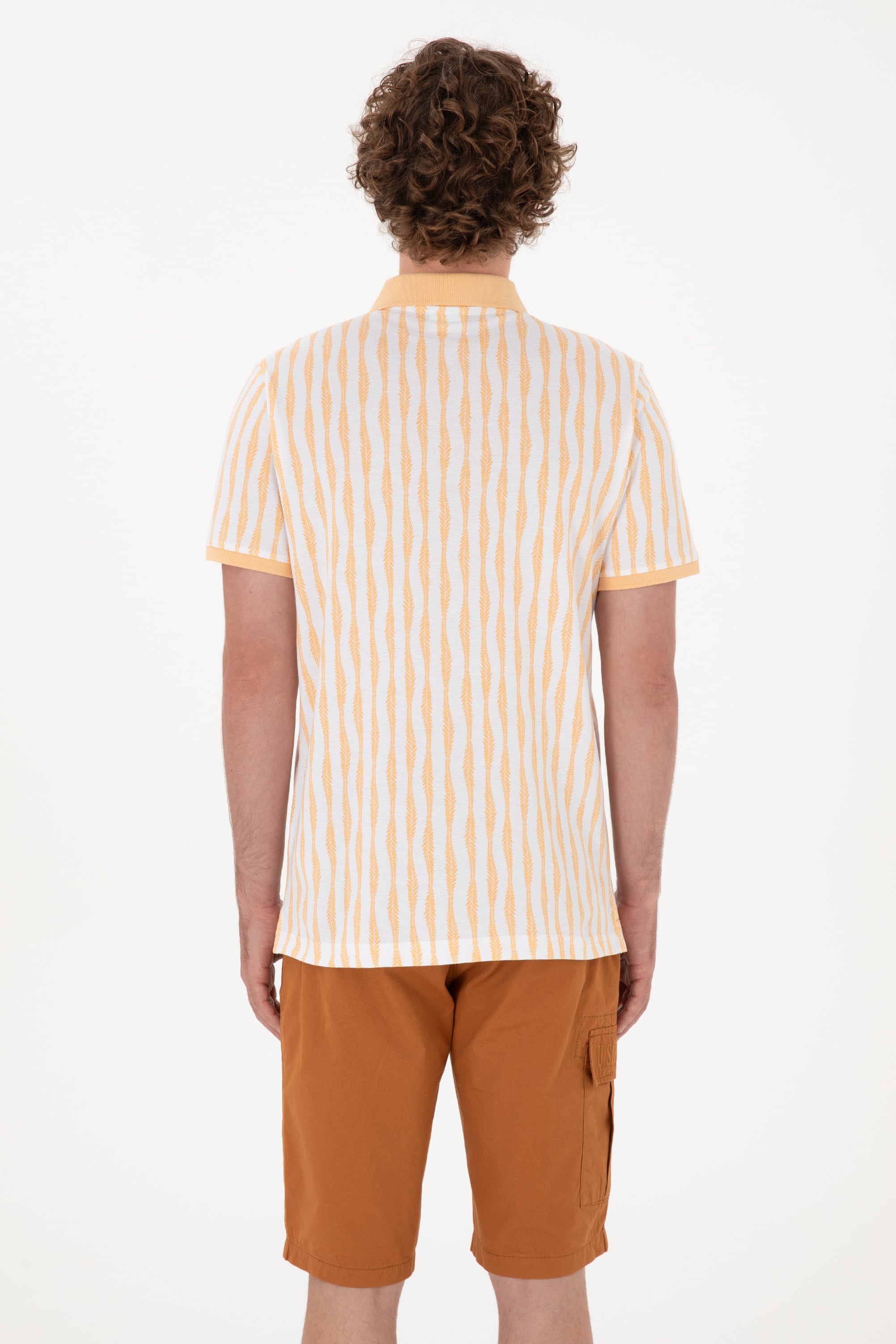 Erkek Regular Fit Polo Yaka Turuncu Tişört - Image 5