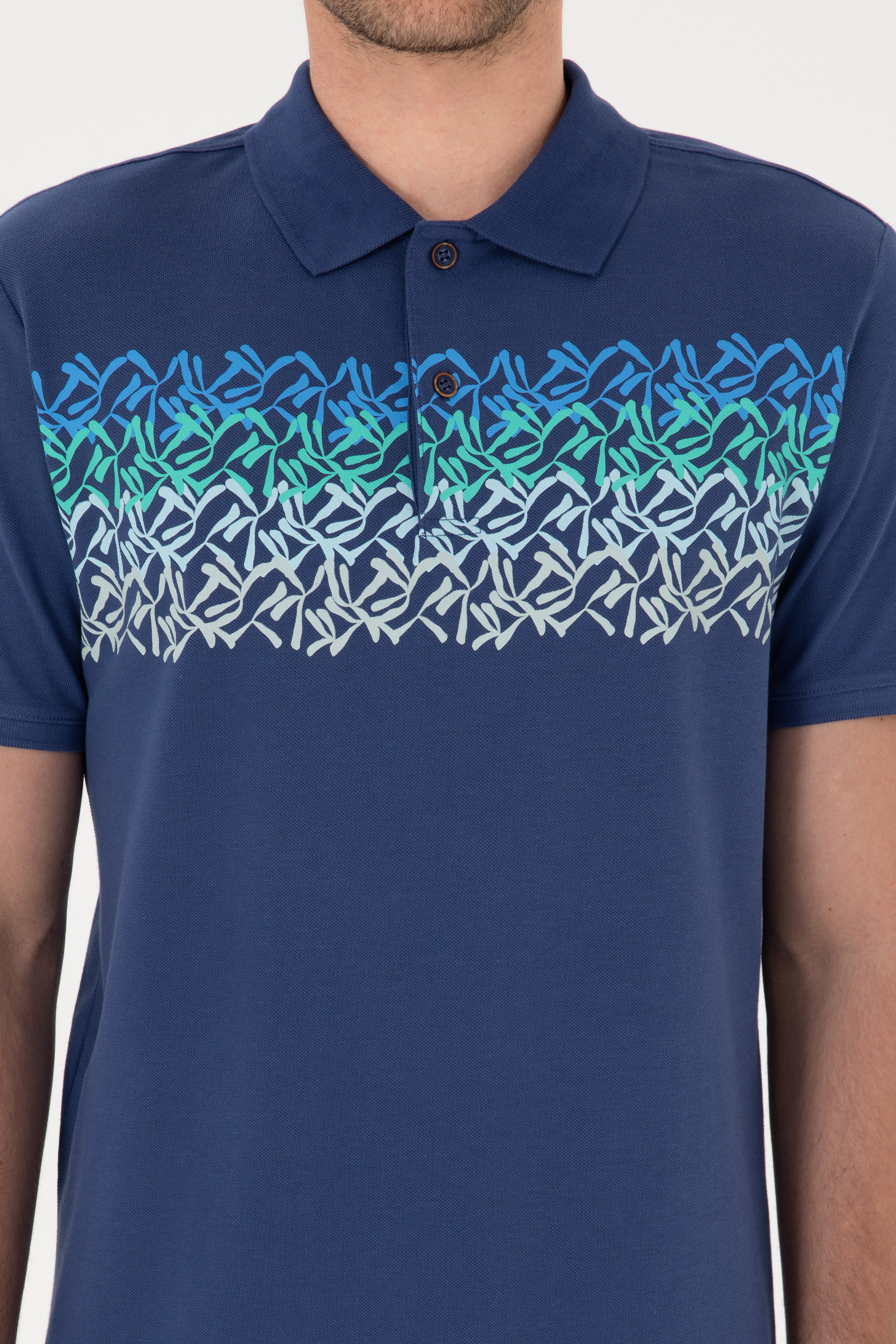 Erkek Regular Fit Polo Yaka Açık Lacivert Tişört - Image 6