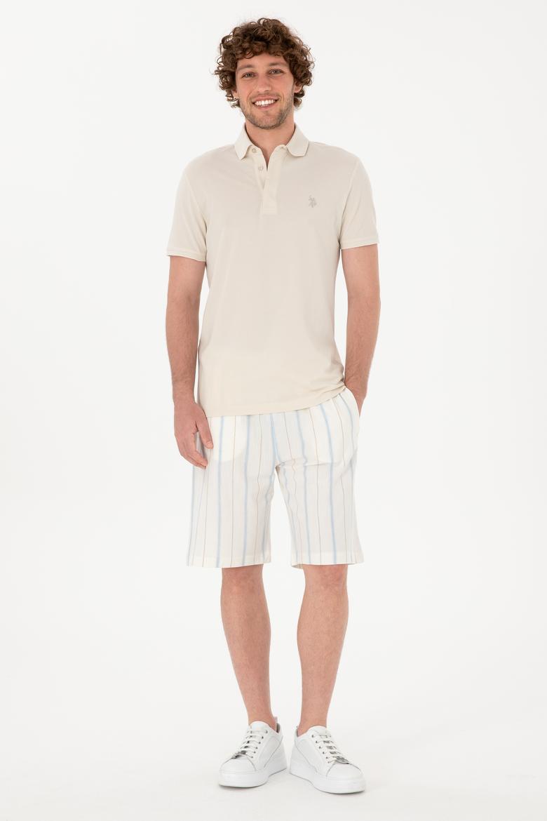 Erkek Beyaz Örme Şort