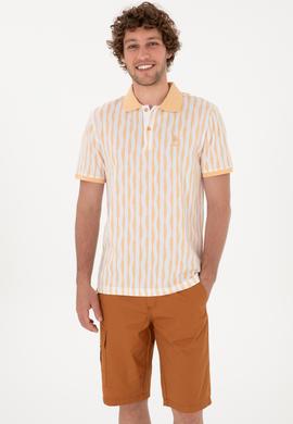 Erkek Regular Fit Polo Yaka Turuncu Tişört - 50299634018