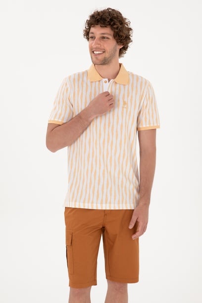 Erkek Regular Fit Polo Yaka Turuncu Tişört