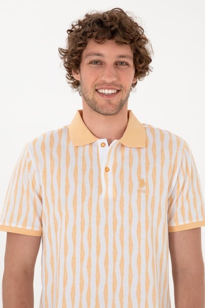 Erkek Regular Fit Polo Yaka Turuncu Tişört