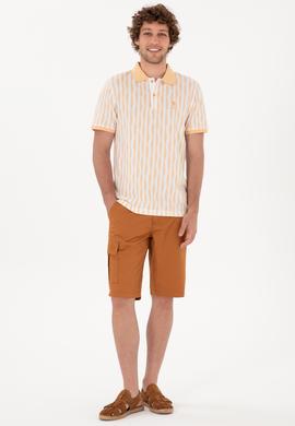 Erkek Regular Fit Polo Yaka Turuncu Tişört - 50299634018