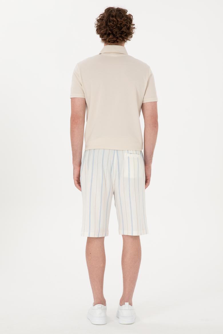 Erkek Beyaz Örme Şort - 50300021026