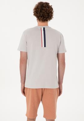 Erkek Regular Fit Bisiklet Yaka Açık Gri Tişört - 50306911036