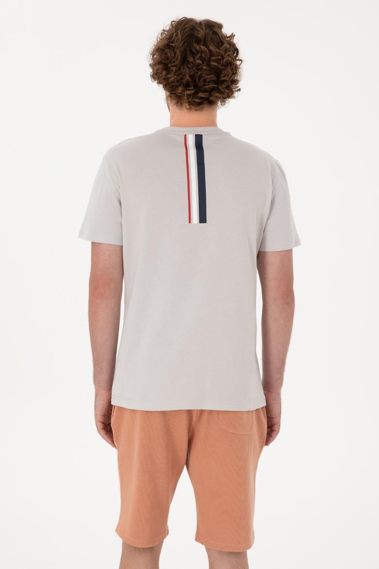 Erkek Regular Fit Bisiklet Yaka Açık Gri Tişört - 50306911036