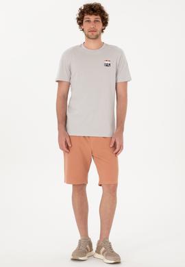 Erkek Regular Fit Bisiklet Yaka Açık Gri Tişört - 50306911036