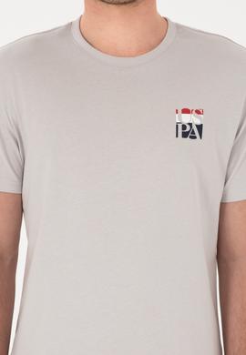 Erkek Regular Fit Bisiklet Yaka Açık Gri Tişört - 50306911036