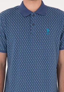 Erkek Regular Fit Polo Yaka Açık Lacivert Tişört - 50300366008