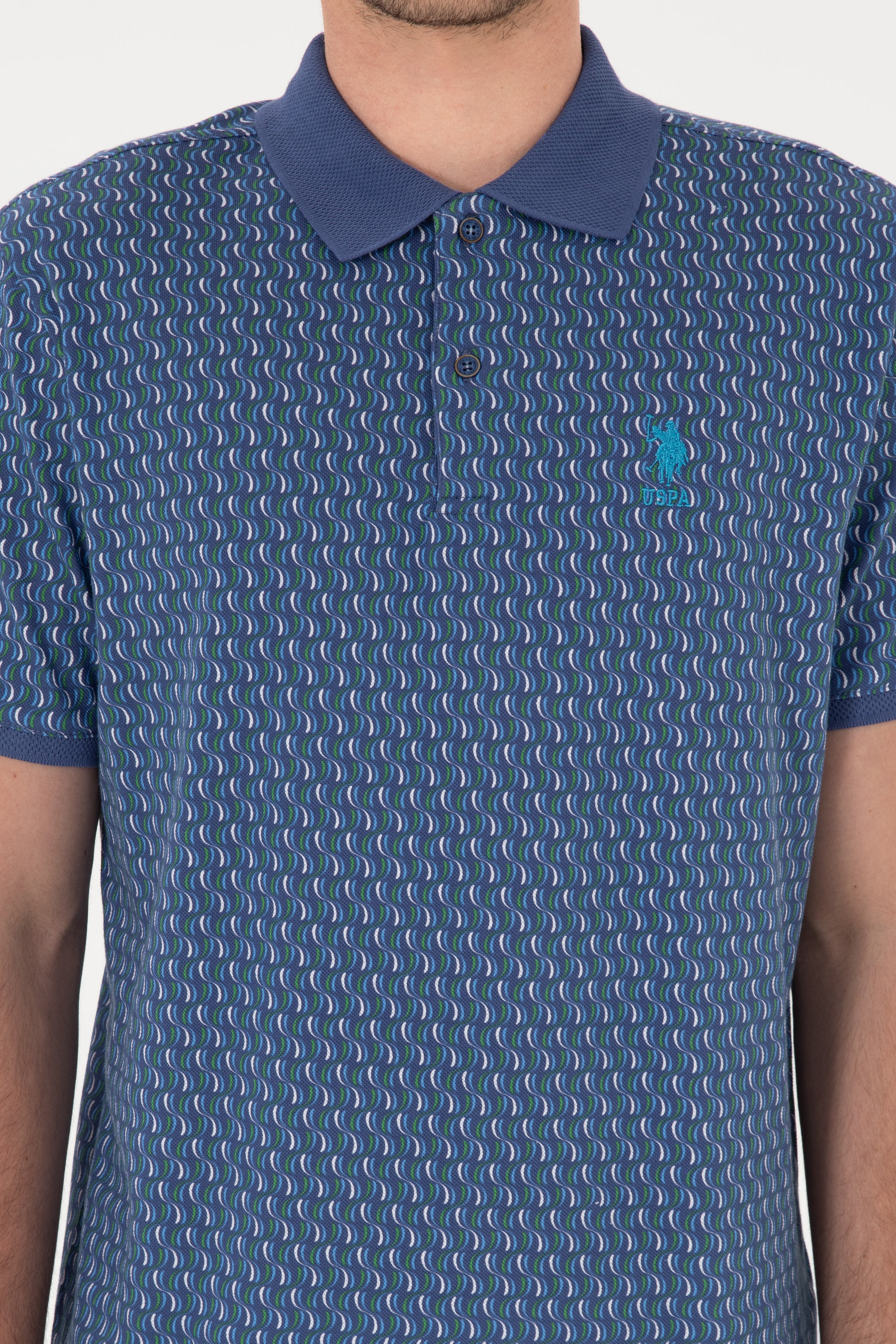 Erkek Regular Fit Polo Yaka Açık Lacivert Tişört - Image 6