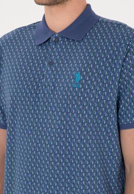 Erkek Regular Fit Polo Yaka Açık Lacivert Tişört - 50300366008