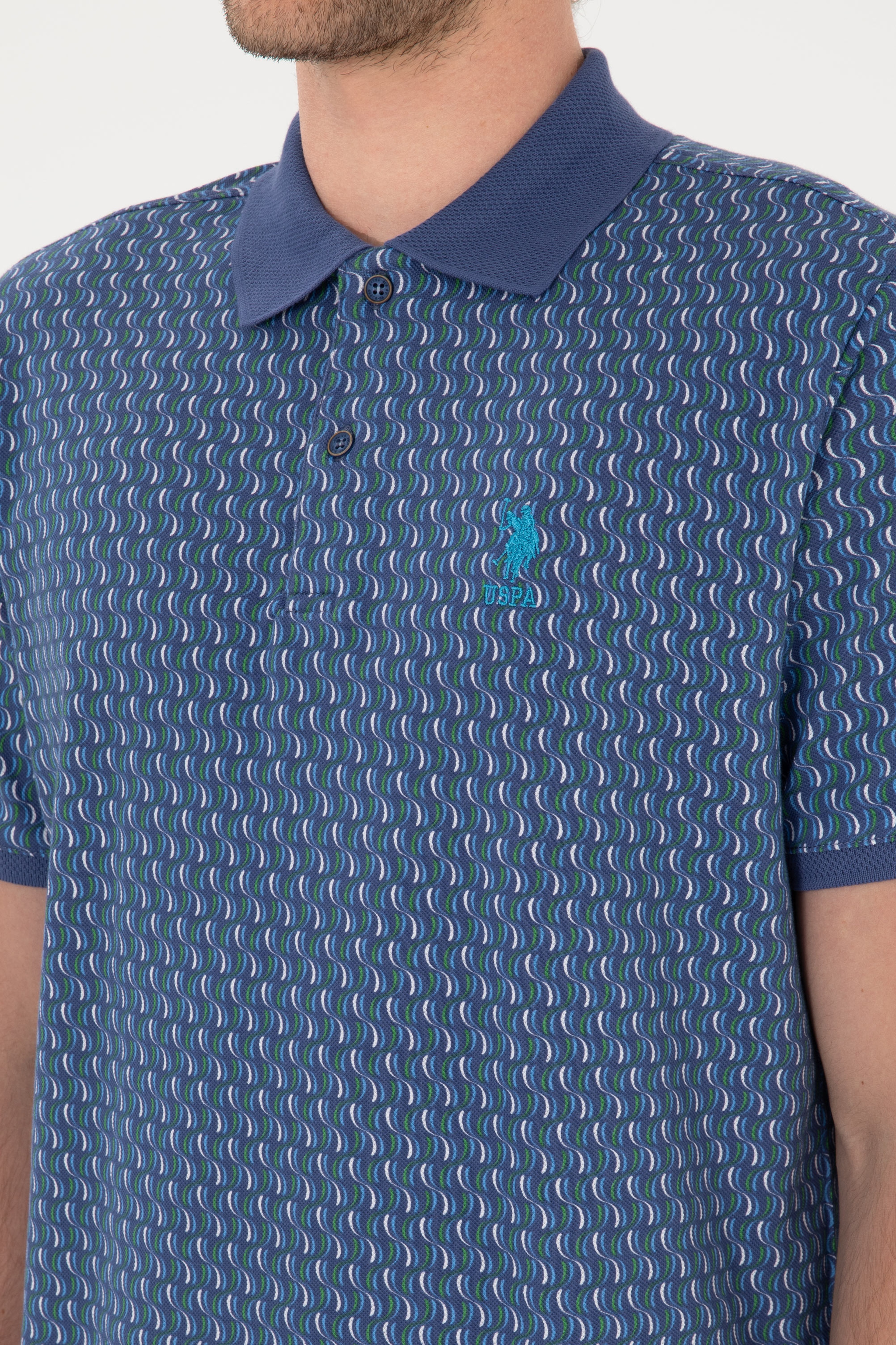 Erkek Regular Fit Polo Yaka Açık Lacivert Tişört