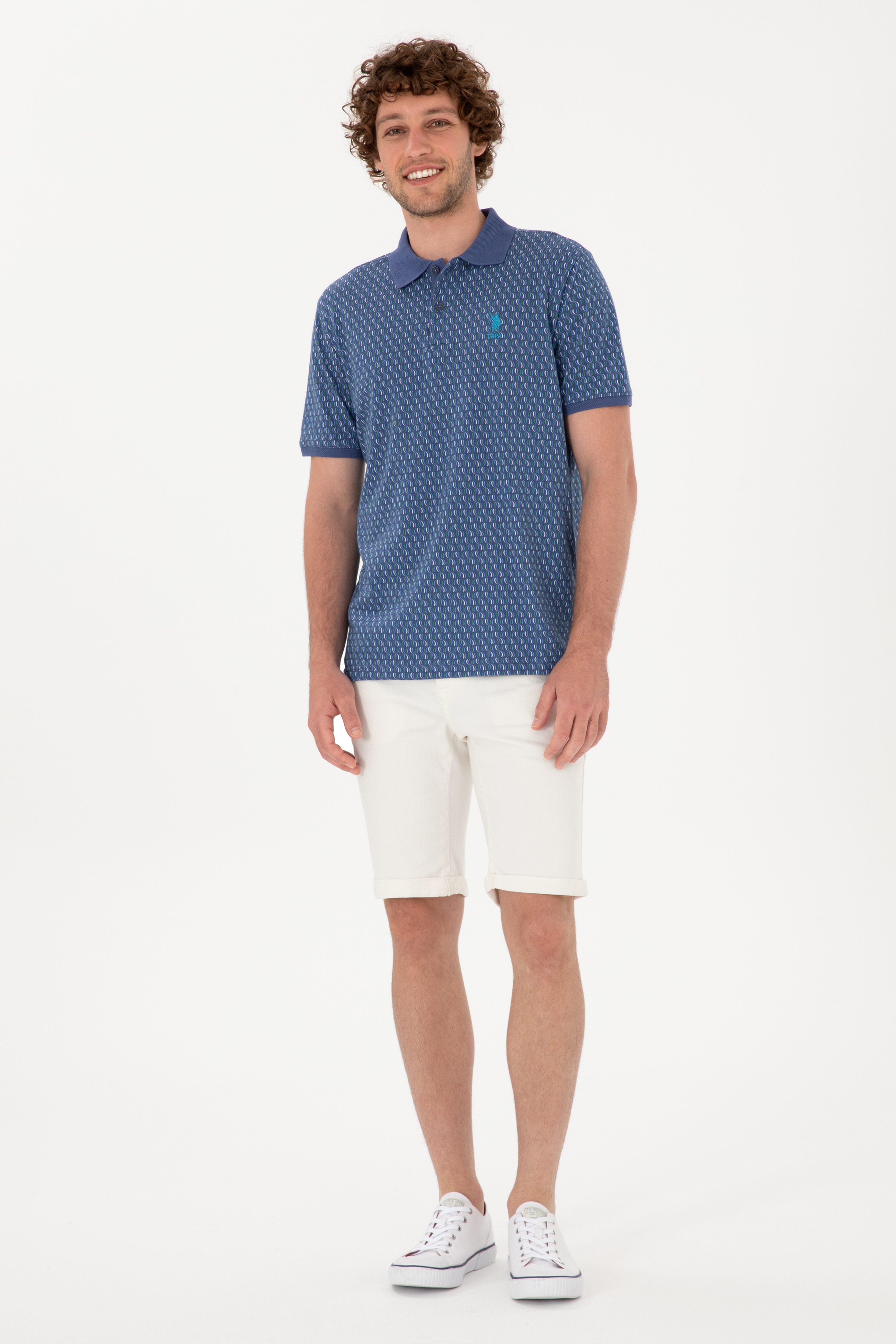 Erkek Regular Fit Polo Yaka Açık Lacivert Tişört