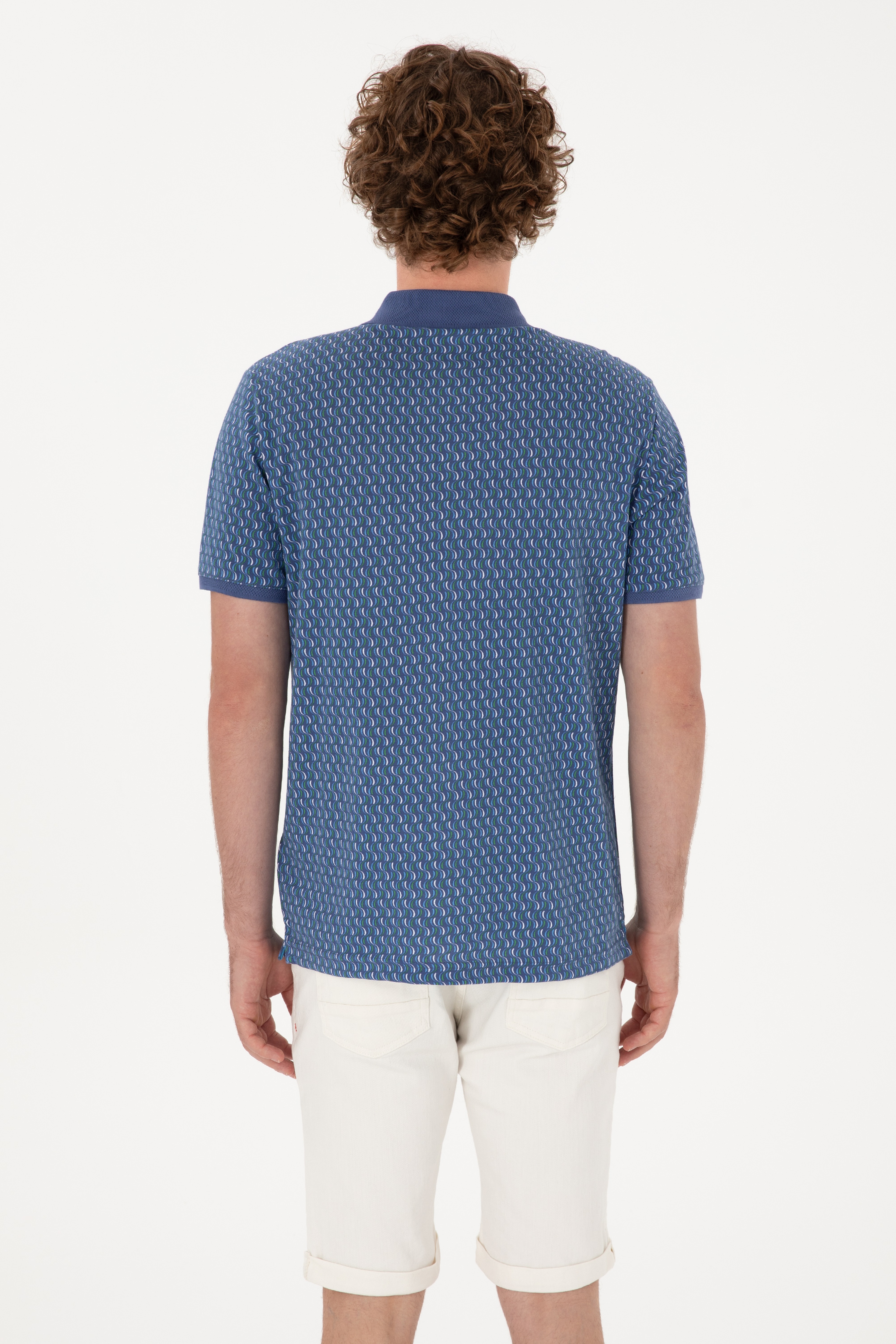 Erkek Regular Fit Polo Yaka Açık Lacivert Tişört - Image 5
