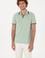 Erkek Slim Fit Kaçık Yaka Su Yeşili Tişört