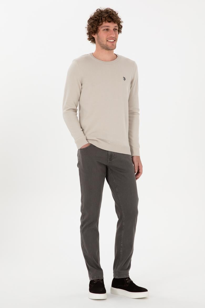 Erkek Slim Fit Bisiklet Yaka Taş Basic Kazak - 50313713203