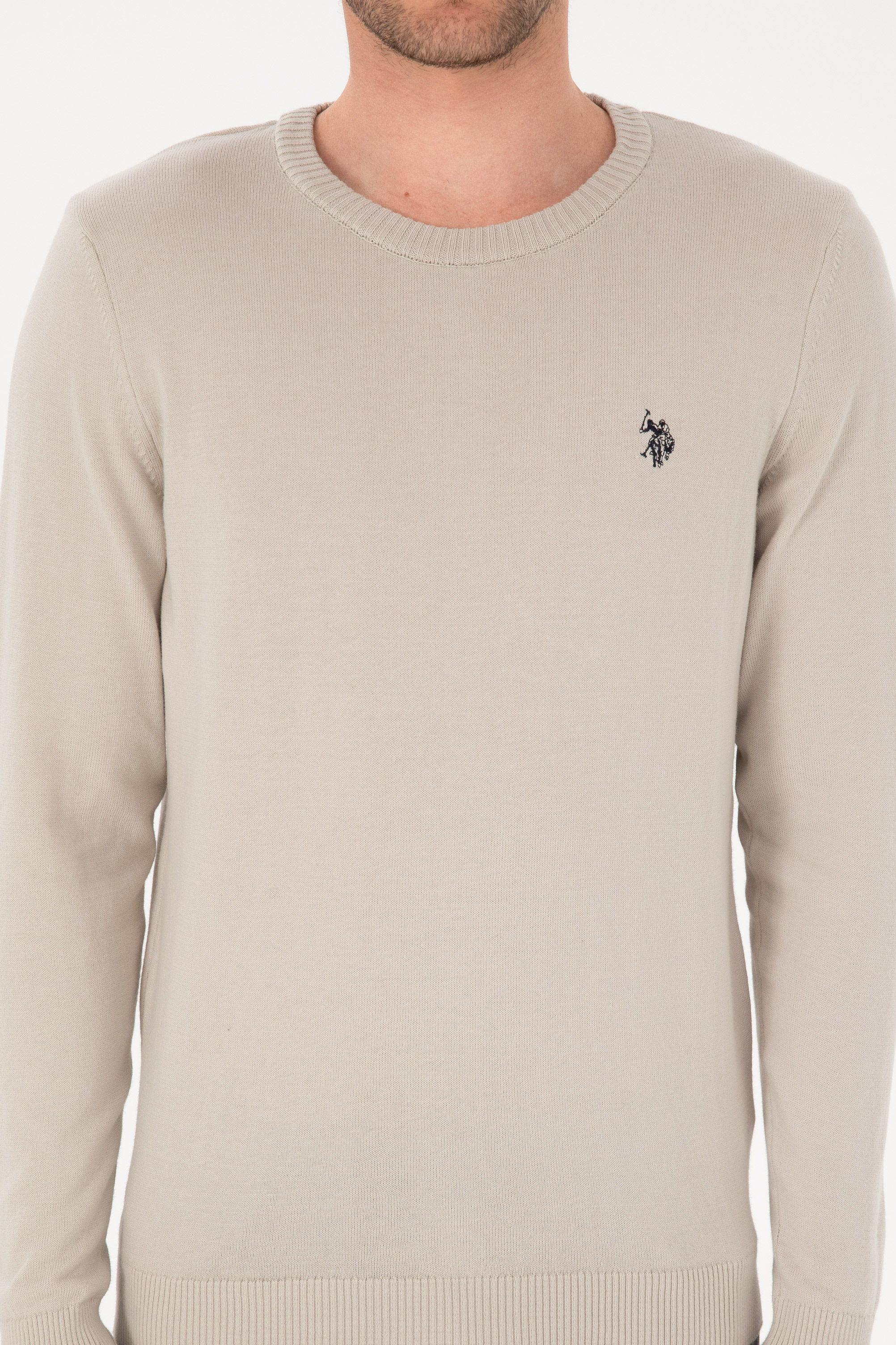 Erkek Slim Fit Bisiklet Yaka Taş Basic Kazak - Image 6