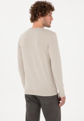 Erkek Slim Fit Bisiklet Yaka Taş Basic Kazak - 50313713203