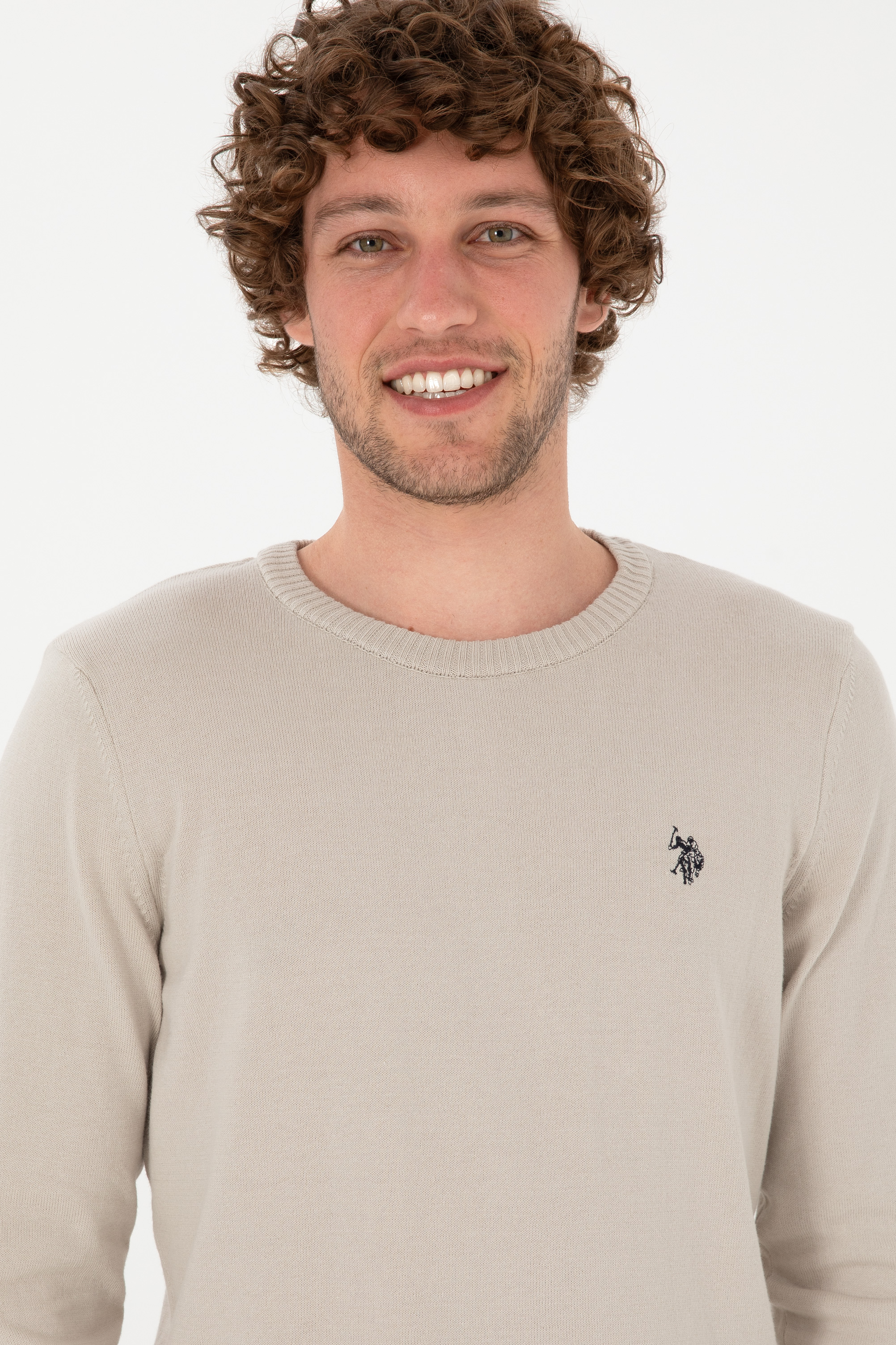 Erkek Slim Fit Bisiklet Yaka Taş Basic Kazak - Image 2