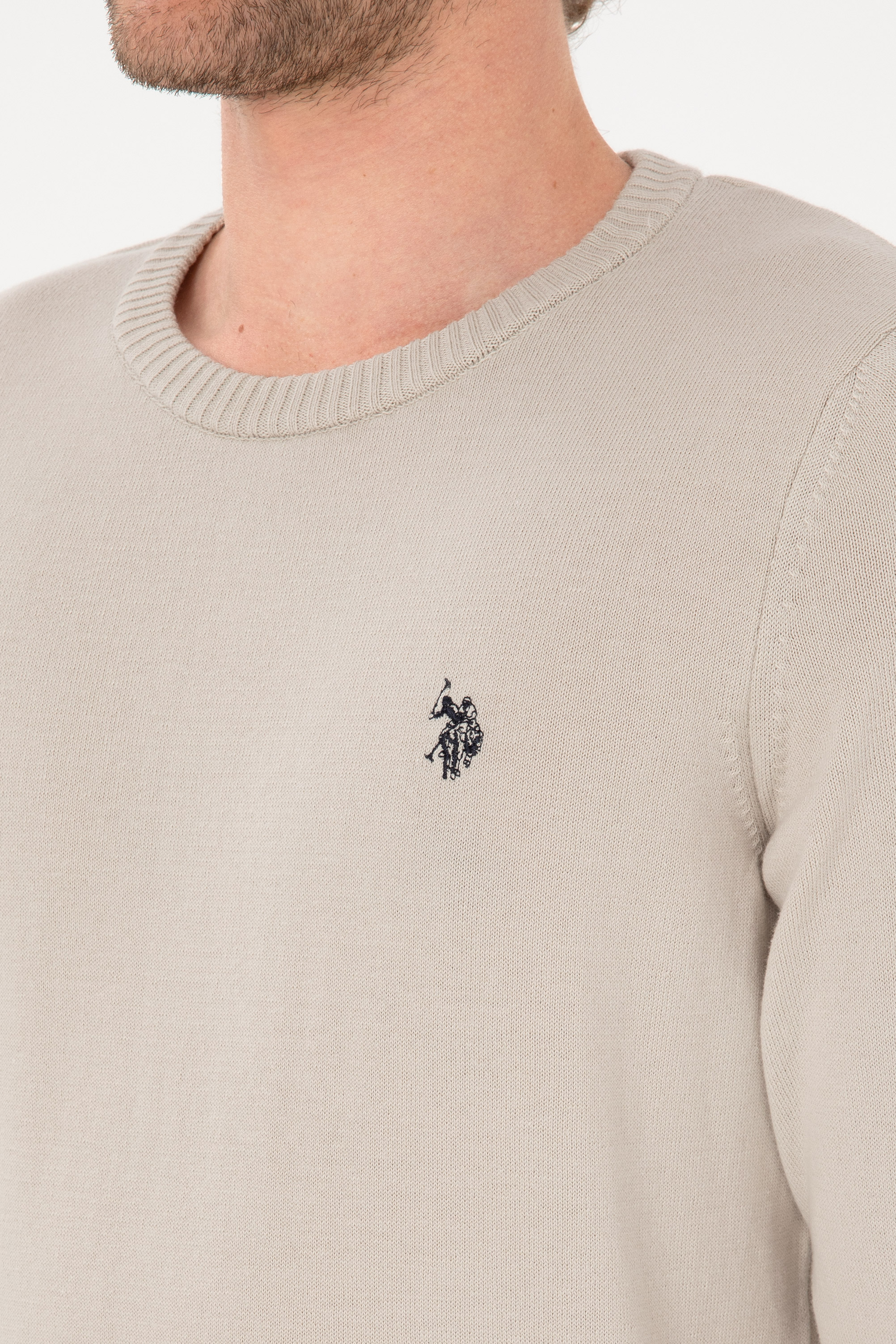 Erkek Slim Fit Bisiklet Yaka Taş Basic Kazak - Image 7