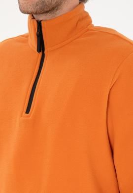 Erkek Regular Fit Bakır Polar Yarım Fermuarlı Basic Sweatshirt - 50313777078