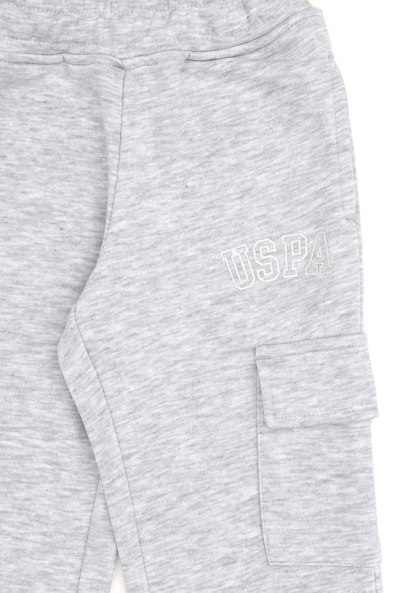 Kız Çocuk Açık Gri Melanj Cep Detaylı Parlak Baskılı Eşofman Altı - 50316892056