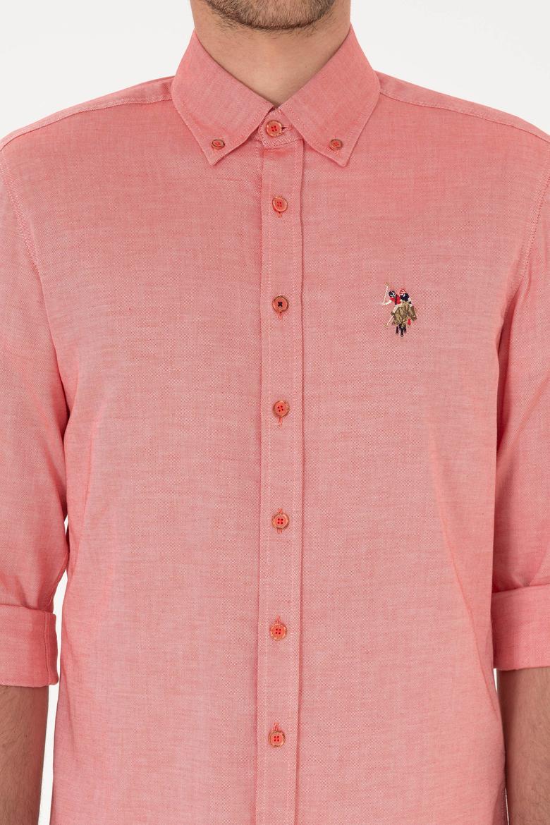 Erkek Kırmızı Uzun Kollu Basic Gömlek - 50263099122