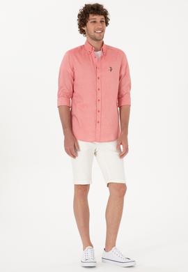 Erkek Kırmızı Uzun Kollu Basic Gömlek - 50263099122