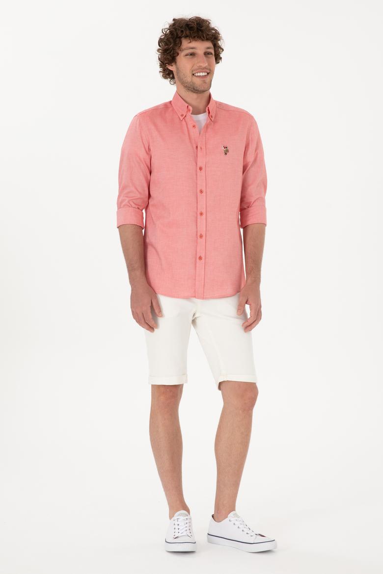 Erkek Kırmızı Uzun Kollu Basic Gömlek - 50263099122