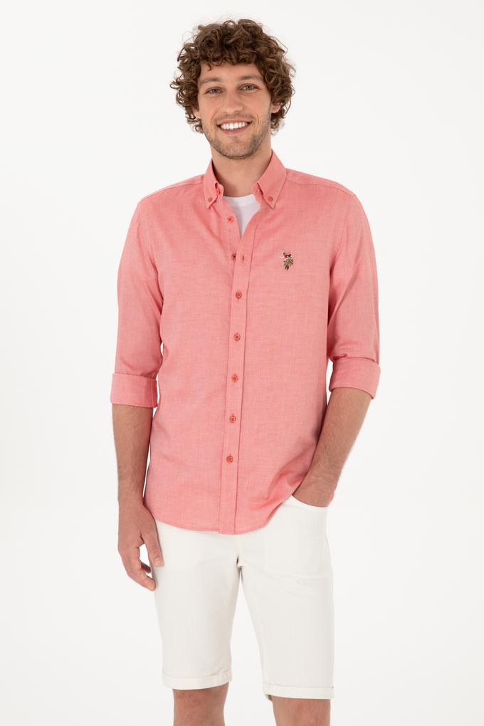 Erkek Kırmızı Uzun Kollu Basic Gömlek