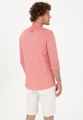 Erkek Kırmızı Uzun Kollu Basic Gömlek - 50263099122