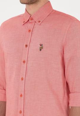 Erkek Kırmızı Uzun Kollu Basic Gömlek - 50263099122