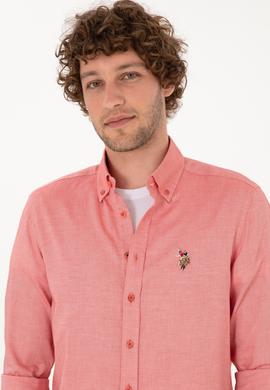 Erkek Kırmızı Uzun Kollu Basic Gömlek - 50263099122