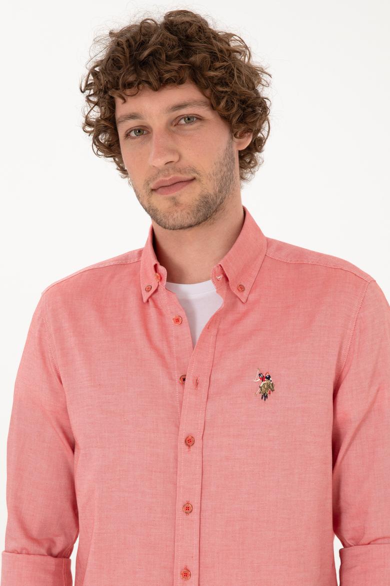 Erkek Kırmızı Uzun Kollu Basic Gömlek - 50263099122