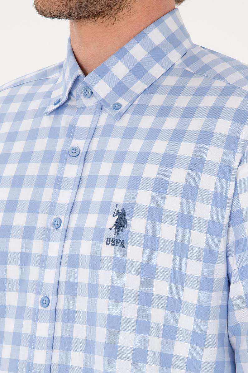 Erkek Mavi Uzun Kollu Gömlek