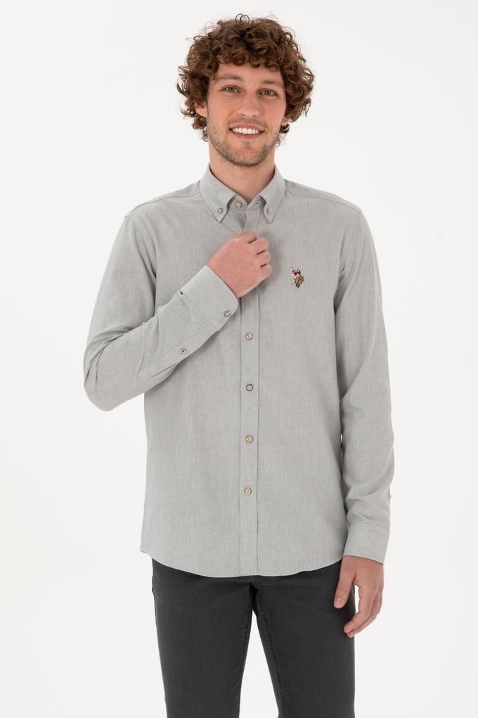 Erkek Taş Uzun Kollu Basic Gömlek