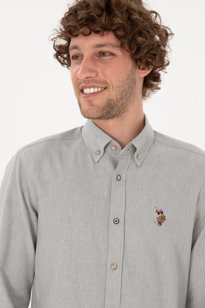 Erkek Taş Uzun Kollu Basic Gömlek - 50271275033