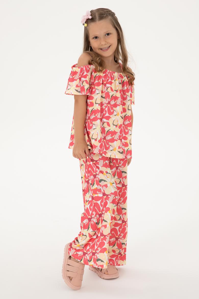 Kız Çocuk Turuncu Askı Detaylı Tişört - 50300158025