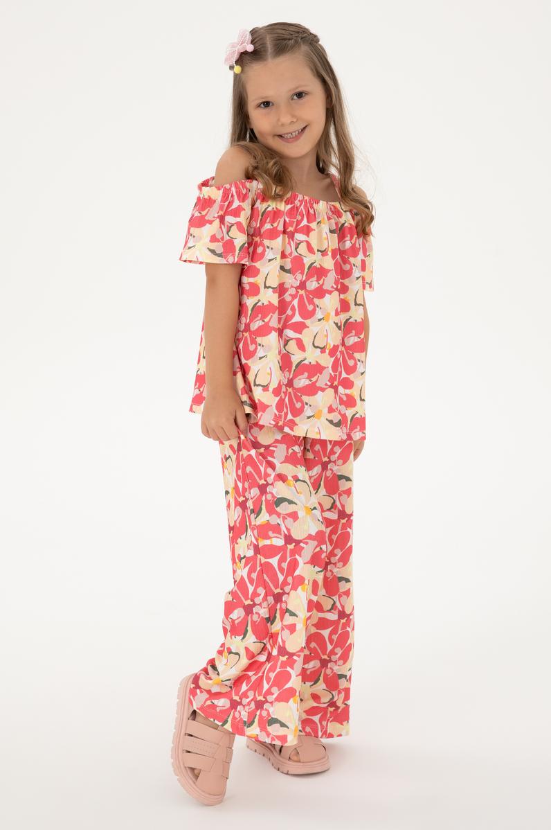 Kız Çocuk Turuncu Askı Detaylı Tişört