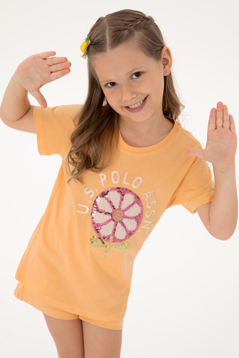 Kız Çocuk Turuncu Tişört - 50300950021